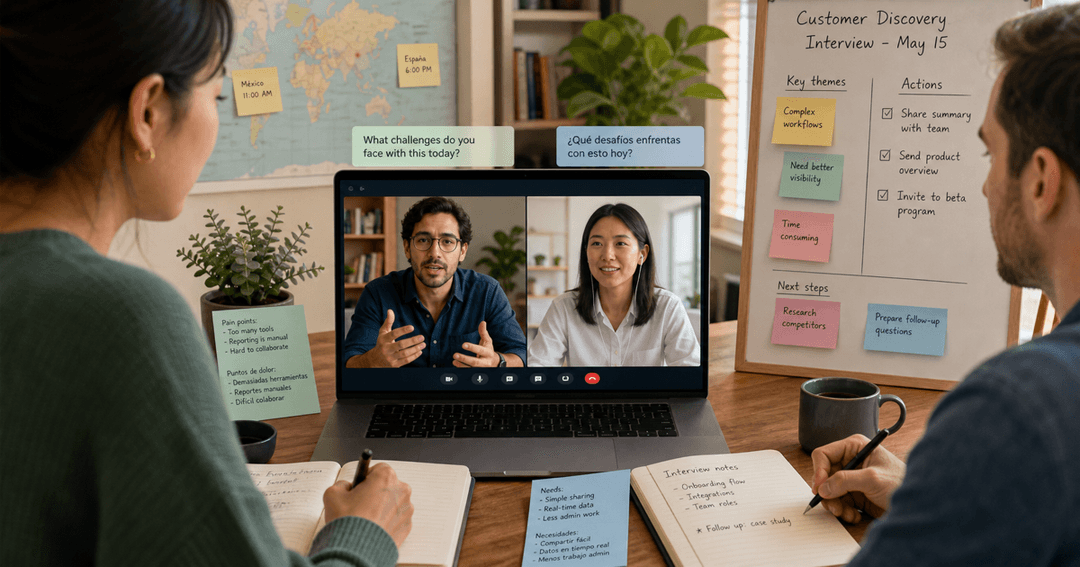 How to Run a Customer Discovery Interview Across Languages (Questions + Debrief Template)